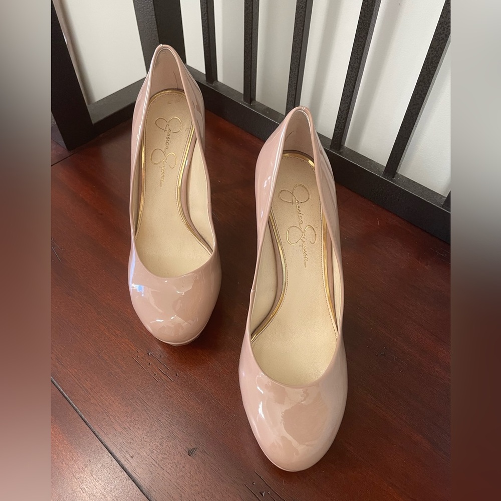 Jessica Simpson Nude Patent Heels